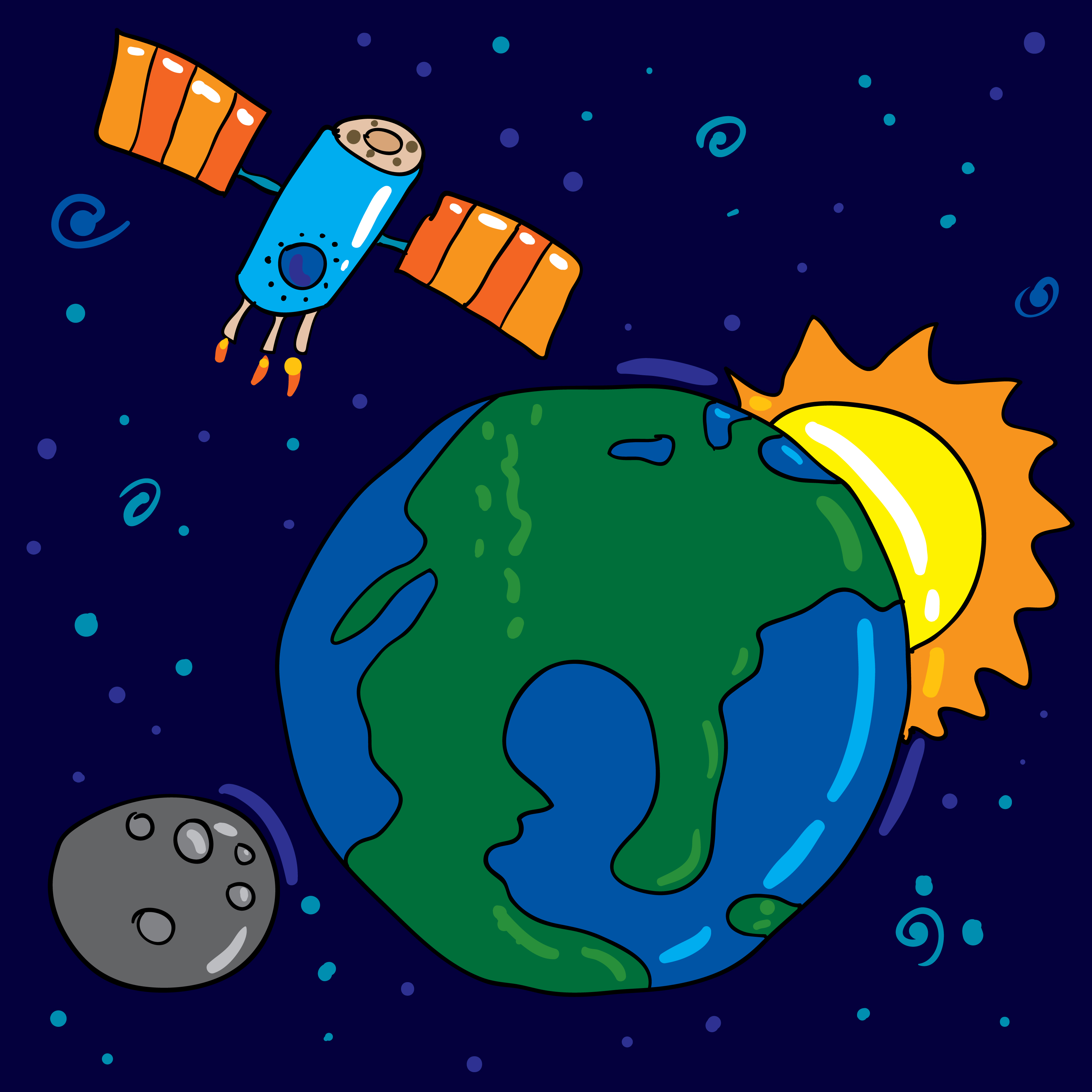 Space Satellite Cartoon images